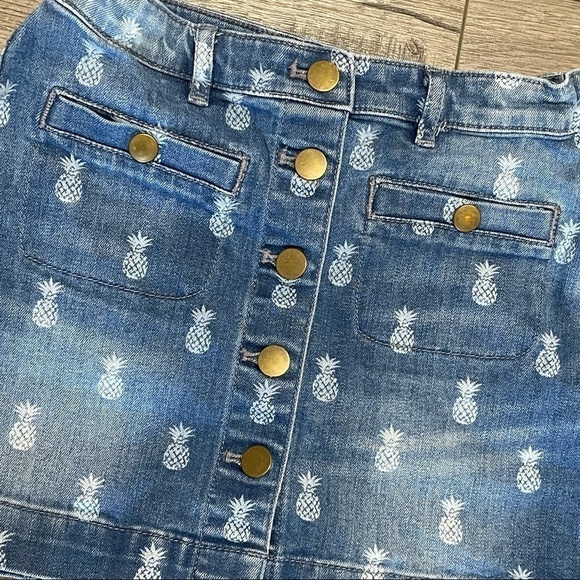JCrew Crewcuts Denim Skirt With Pineapples - Picture 2 of 5
